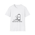 T-Shirt — "Social Battery: Critical" 1% Battery Graphic Tee