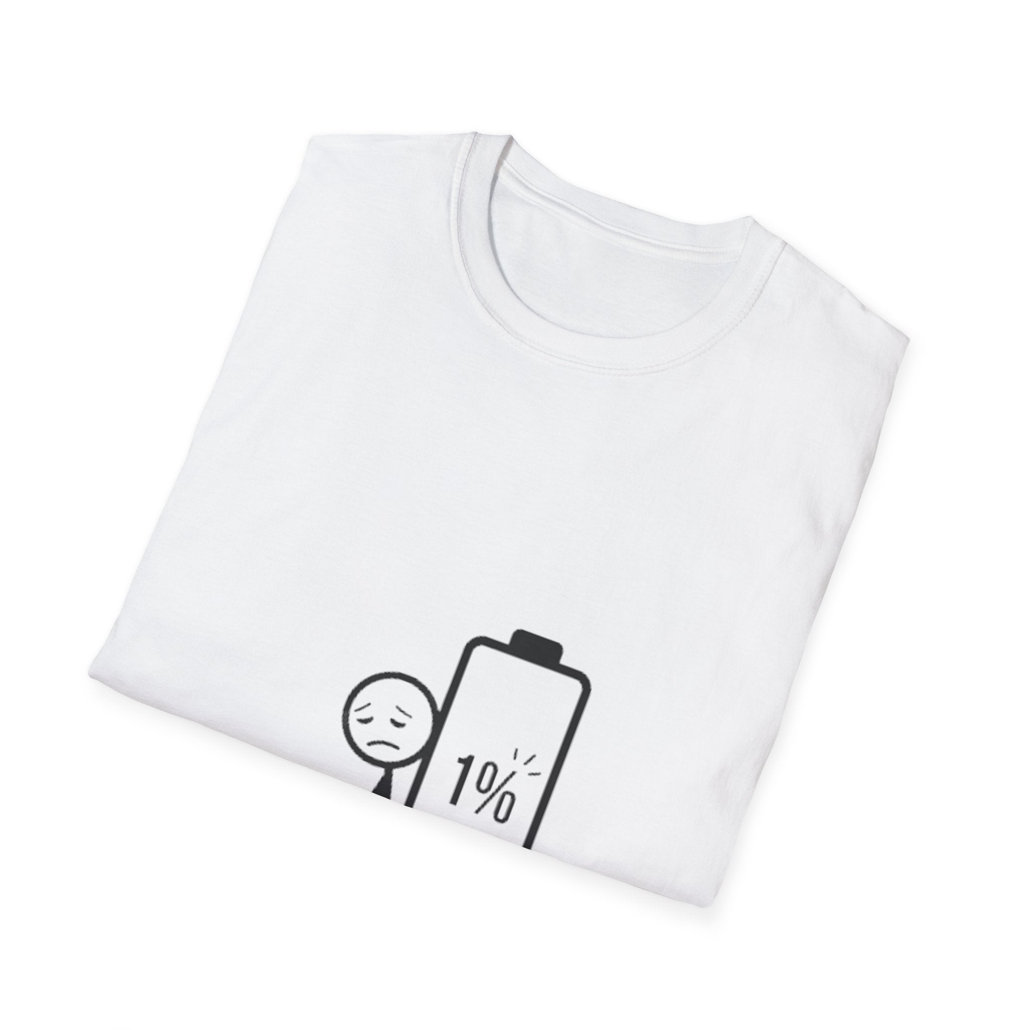 T-Shirt — "Social Battery: Critical" 1% Battery Graphic Tee